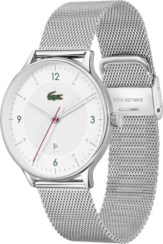 Miniatura 2 de Lacoste Reloj de cuarzo para hombre con correa de acero inoxidable, plata, 20 (Modelo 201136), Plateado, Reloj de cuarzo