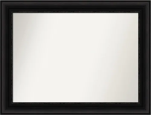 Miniatura 299 de Amanti Art Espejo personalizado, espejo de baño negro puente, espejo de pared o espejo de tocador de baño sobre el fregadero (26 x 26 pulgadas)
