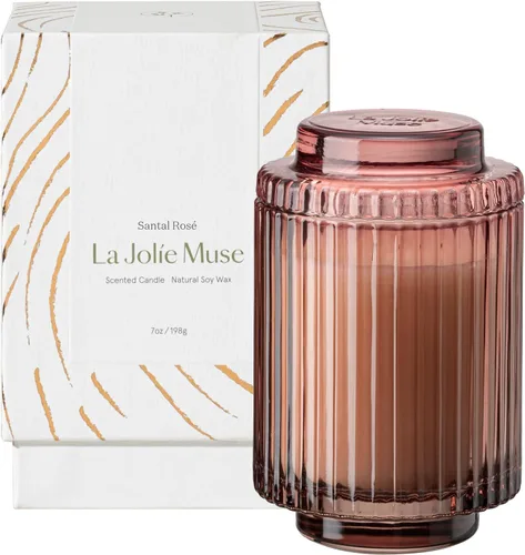 Miniatura 13 de LA JOLIE MUSE Vela perfumada de eucalipto y romero - vela de aromaterapia para relajación, cera de soja natural, velas en frasco de vidrio