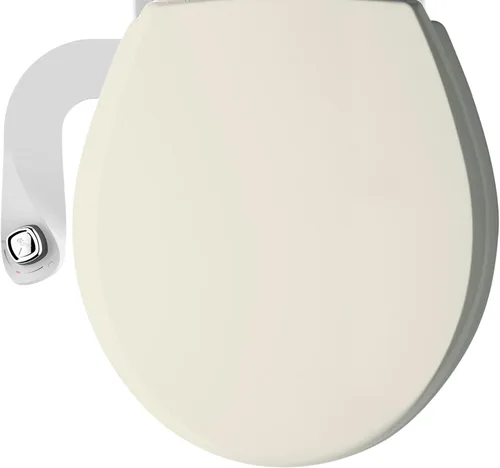 Bio Bidet Cassel - Paquete de bidé con asiento de inodoro de cierre lento que nunca se afloja con ajuste perfecto, rociador de agua fresca, bidé no