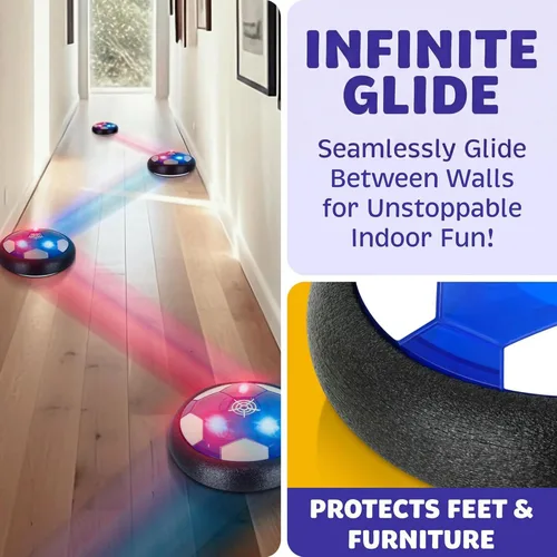Miniatura 2 de Pelota de Fútbol Hover - Pelota de Fútbol Interior, Juegos de Juguete Volador Interior (2 Discos Flotantes + 2 Porterías) Regalos de Cumpleaños