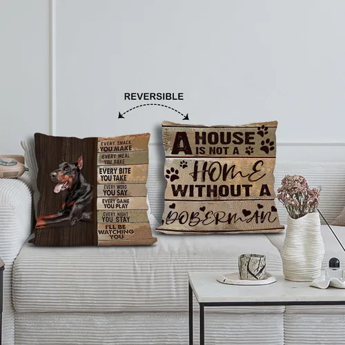 Miniatura 3 de Knibeo Doberman - Fundas de almohada reversibles de 18 x 18 pulgadas, regalos para mujeres y hombres, decoración para amantes de los perros, funda