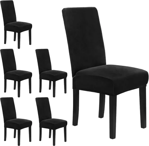 Miniatura 14 de MOSAYT Juego de 2 fundas elásticas de terciopelo para sillas de comedor, fundas suaves con tela extraíble gruesa para sillas Parsons, protectores