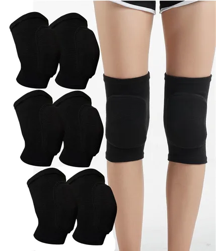 Miniatura 9 de YYaaloa Rodilleras de esponja transpirable flexible y elástica para voleibol, baile, fútbol, yoga, baloncesto y patinaje (M, negro, 1 par)