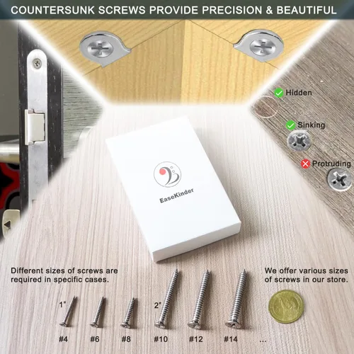 Miniatura 5 de Tornillos para madera, 60 tornillos Phillips de cabeza plana, tornillos de acero inoxidable 304 con kit de avellanado de madera ajustable