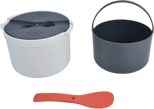 Miniatura 9 de Olla arrocera para microondas, vaporera para microondas, olla para pasta, 2 L, juego de arrocera para microondas, pasta, papa, verduras, quinua