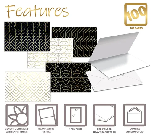 Miniatura 2 de Better Office Products Paquete de 100 tarjetas de felicitación para todas las ocasiones, tarjetas de notas en blanco surtidas, 4 x 6 pulgadas, 6