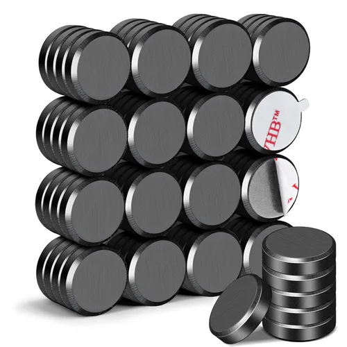 Miniatura 10 de DIYMAG Imanes Fuertes 140 Piezas 0.6x0.12 Pulgadas Imán de Nevera Refrigerador para Manualidades con Respaldo Adhesivo Magnético Pequeño Botón Negro