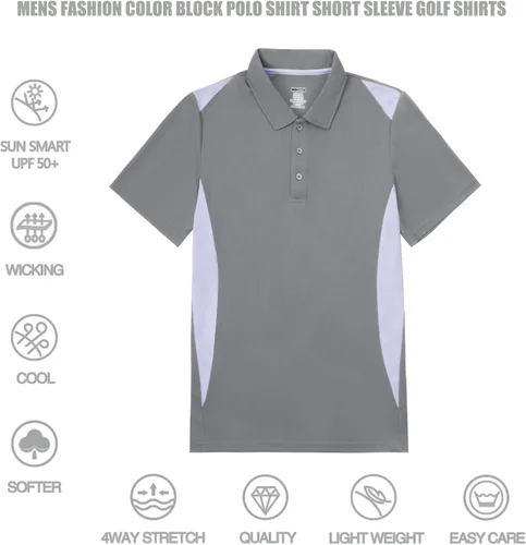 Miniatura 3 de Corna Camisas de golf para hombre que absorben la humedad, secado rápido, manga corta, informal, polo para hombre