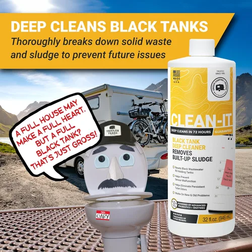 Miniatura 2 de Unique Limpiador Líquido para Tanque Negro de RV Clean-It - Resetea Efectivamente los Tanques Negros Sucios de RV - Elimina Olores y Residuos (32 oz)