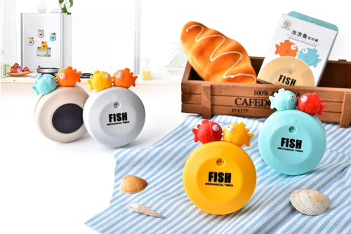 Miniatura 5 de Temporizadores de maquinaria Bobofish de dibujos animados de 60 minutos mecánico para cocina, reloj con alarma fuerte, contadores de alarma manual