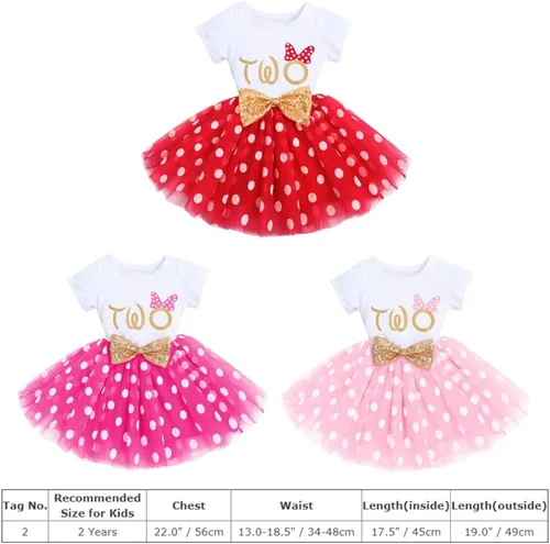 Miniatura 7 de IBTOM CASTLE - Vestido de princesa con falda tipo tutú para niñas que cumplan 1 o 2 años, incluye moñito con lentejuelas
