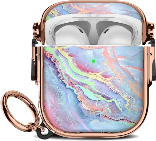 Miniatura 84 de Maxjoy para Funda Linda de AirPods 2 (2019) con Bloqueo de Seguridad, Compatible con Funda de AirPod de 2ª Generación de Mármol para Mujeres