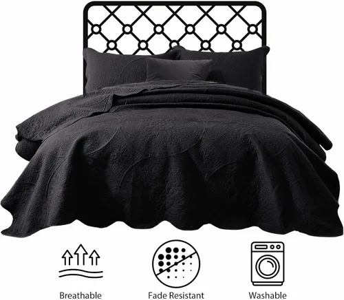 Miniatura 249 de MOONLIGHT20015 Edredón tamaño King (106 x 96 pulgadas) con 2 fundas de almohada (20 x 36 + 2 pulgadas) para todas las estaciones, juego de cama Azul