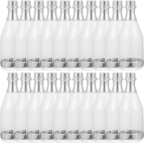Miniatura 10 de Contenedor para botellas de dulces, 20 botellas pequeñas de plástico transparente para dulces, contenedor de botellas para baby shower, boda, fiesta