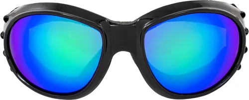 Miniatura 4 de Global Vision Eliminator - Gafas acolchadas para motociclismo, 2 pares, lentes negras con espejo verde y rojo