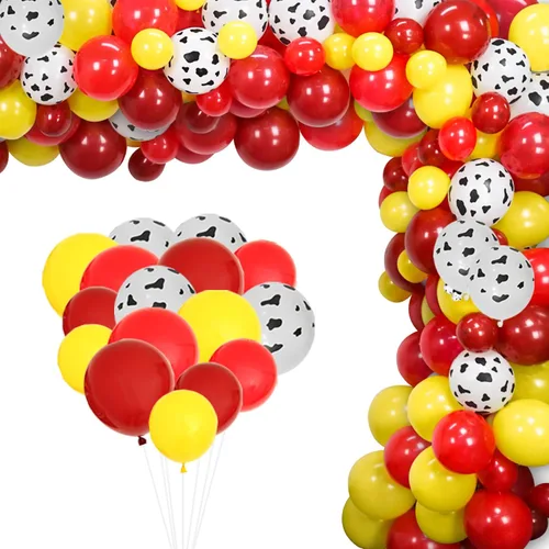 Kit de arco de guirnalda de globos para decoración de fiesta de vaca, suministros de fiesta de cumpleaños de animales de granja de vacas para niños,