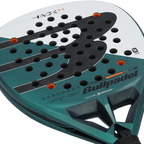 Miniatura 6 de BULLPADEL Pala de pádel HACK 04 Paquito Navarro Pala Padel Profesional en Forma Diamante TriCarbon 3D & MultiEva Core Aerodinámica Canal Total