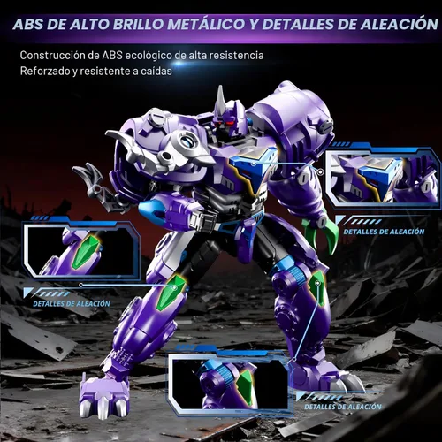 Miniatura 5 de Resosese Figuras de juguetes transformadores, juguetes robot para niños, figura de acción para niños, juguetes de dinosaurio de cumpleaños
