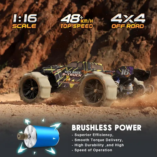 Miniatura 5 de HAIBOXING Camión de control remoto RC sin escobillas 16890A a escala 1/16 4X4 Camión de control remoto rápido 48 KM/H de velocidad máxima, coches RC