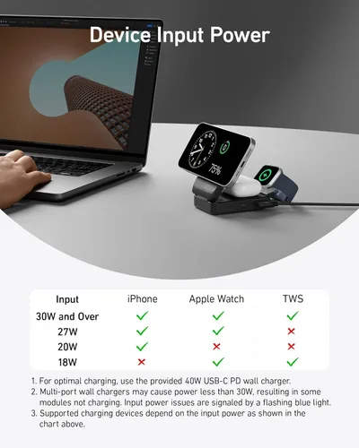 Miniatura 6 de Anker MagGo - Estación de carga 3 en 1 para iPhone 17, soporte de cargador inalámbrico compatible con MagSafe, cargador plegable de 15 W certificado