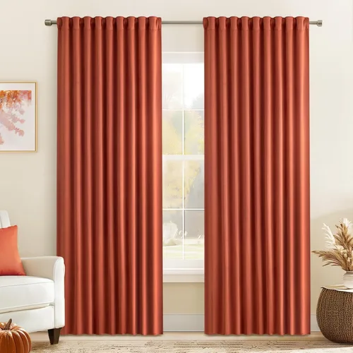 Miniatura 100 de MIULEE Cortinas opacas con pestaña trasera de 63 pulgadas de largo, juego de 2 paneles para sala de estar, dormitorio, privacidad, bolsillo