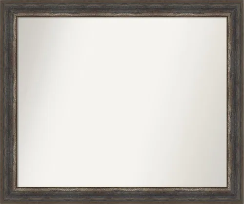 Miniatura 235 de Amanti Art Espejo de baño marrón para sobre el fregadero, 25 x 25 pulgadas, hecho a medida, espejo de tocador cuadrado marrón medio, marco de madera