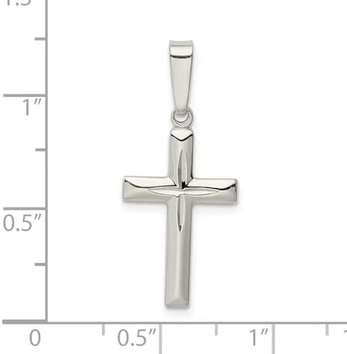 Miniatura 3 de Colgante de cruz de plata de ley 925 maciza con corte de diamante, pequeño, 0.906 in x 0.512 in, regalos de joyería para mujeres, esposa, mamá
