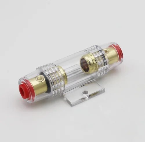 Miniatura 6 de Soporte de fusible AGU en línea para cable AWG calibre 4-10, calibre 6 y calibre 8, con dos fusibles AGU de 80 A para audio de automóvil, alarma, 1