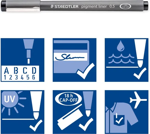 Miniatura 5 de STAEDTLER Pigment Liner Set de bocetos de regalo de 6 rotuladores al precio regular de 4 (2 gratis), 308 SB6P