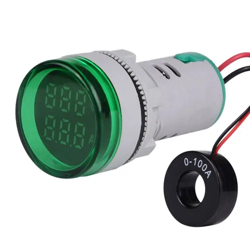 Miniatura 5 de Indicador de corriente y voltaje de CA de 3 piezas con pantalla de dos dígitos, monitor de instrumentos de medición multifunción LED de cabeza Verde