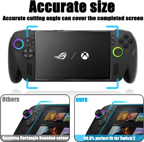 Miniatura 6 de Paquete de 2 protectores de pantalla de vidrio templado para ASUS ROG Xbox Ally X y ROG Xbox Ally 2025 y ROG Ally X 2024, accesorios de 7 pulgadas
