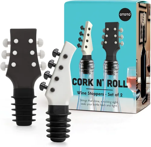 OTOTO Juego de tapones de vino para guitarra, corcho de vino, tapón de vino, accesorios de cocina únicos, regalos de cocina para mujeres, artículos