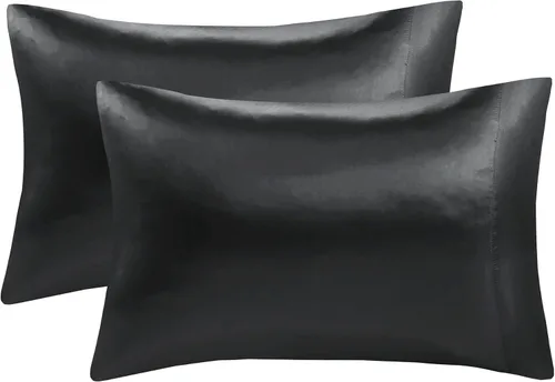 Miniatura 14 de Madison Park Essentials Juego de 2 fundas de almohada de satén para cabello y piel, lujosamente suave, sedosa con brillo natural, fresca al tacto