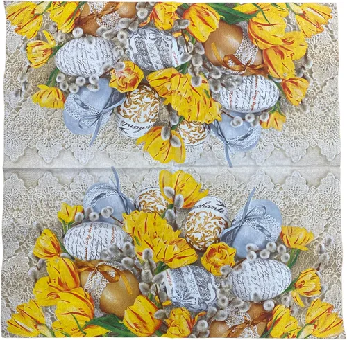 Servilletas de papel de Pascua de 13 x 13 pulgadas, 20 unidades, servilletas de cóctel de cereza impresas de 3 capas para fiestas, servilletas
