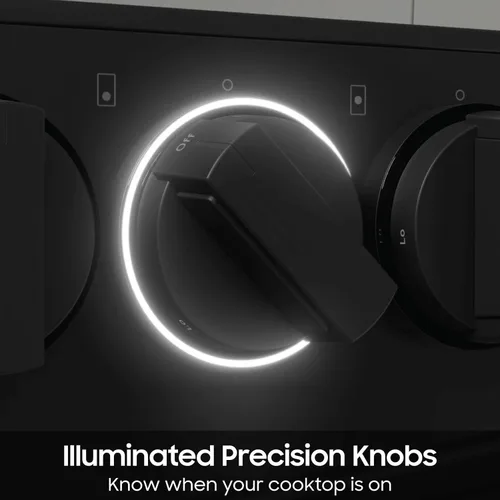 Miniatura 2 de SAMSUNG Rango eléctrico deslizante inteligente a medida de 6.3 pies cúbicos con cámara de horno inteligente y perillas de precisión iluminadas