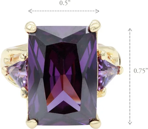 Miniatura 5 de Lavencious Anillos elásticos grandes y brillantes con circonitas cúbicas para mujer, talla 7-9