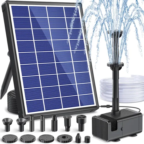 Miniatura 11 de POPOSOAP Bomba de Agua Solar 12W, Bomba de Fuente Solar de Agua con Bomba Sumergible de Estanque de 160GPH de Flujo Ajustable para Fuente Solar