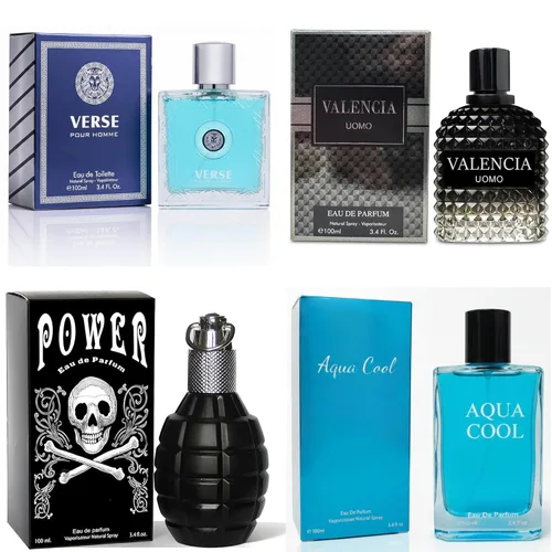Miniatura 18 de Set de colonia para hombre, EDP, pack de 4 (3.4 oz / 100 mL), Amazing Code Gold, Verse Adonis Blue, AzuraAD, Invincible, Office Clean & Confident