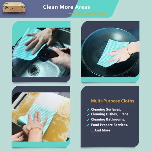 Miniatura 9 de Toallitas resistentes para platos, 50 piezas, toallitas reutilizables, paños de limpieza multiusos, toallas Paños de limpieza multiusos Toallas