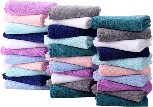 Miniatura 12 de Paquete de 16 paños para bebé, forro polar coral de lujo, extra absorbentes y suaves, para recién nacidos, bebés y niños pequeños, adecuados