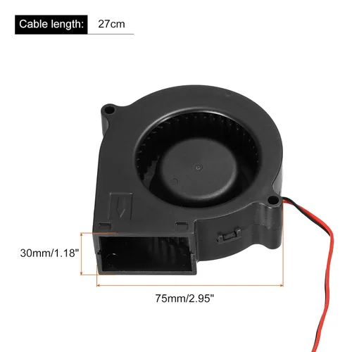 Miniatura 2 de MECCANIXITY Ventilador de enfriamiento sin escobillas DC Ventilador Enfriador 7530 2.953x2.953x1.181 in Turbina Turbo Dual Rodamiento de bolas