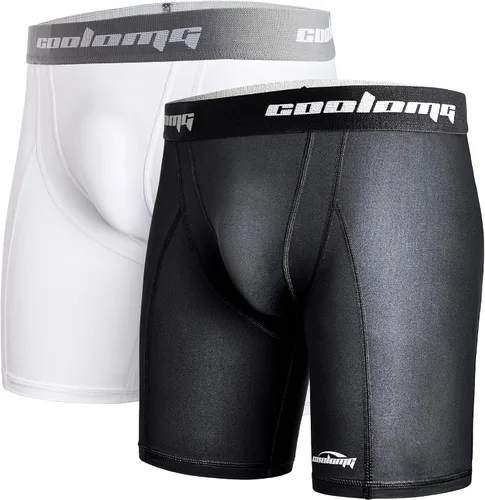 Miniatura 15 de COOLOMG Pantalones cortos de compresión para hombre, con bolsillo para tazas, ropa interior deslizante para béisbol, fútbol, lacrosse, sin copa