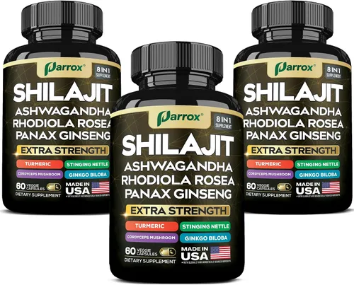Miniatura 9 de Suplemento Shilajit, Panax Ginseng, Ashwagandha, Rhodiola Rosea, hongo Cordyceps, ortiga picante, cúrcuma, gingko biloba, suplementos todo en uno