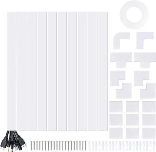 Miniatura 12 de Ocultador de Cables, Ocultador de Cables de 58 pulgadas, Cubiertas de Cables para Cables en la Pared, Canaleta Cubierta de Cable Pintable