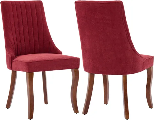 Miniatura 29 de Shenyon Juego de 4 sillas de comedor color beige, cómodas sillas de comedor tapizadas con canal de tela, sillas de cocina modernas para comedor