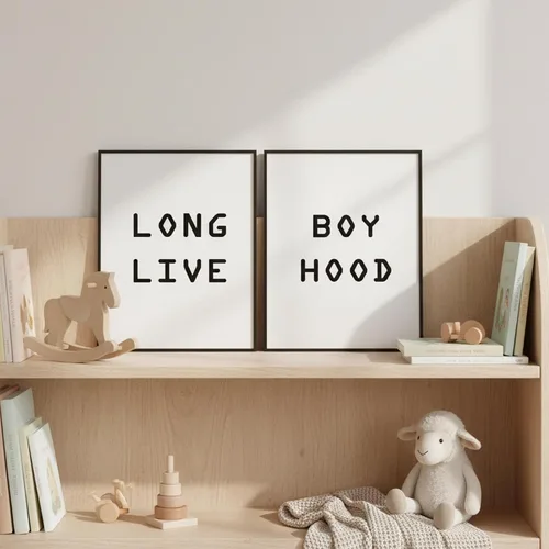 Miniatura 2 de LONG LIVE BOYHOOD - Póster decorativo para pared, letrero decorativo para habitación de niños y niñas, decoración moderna para dormitorio de niños