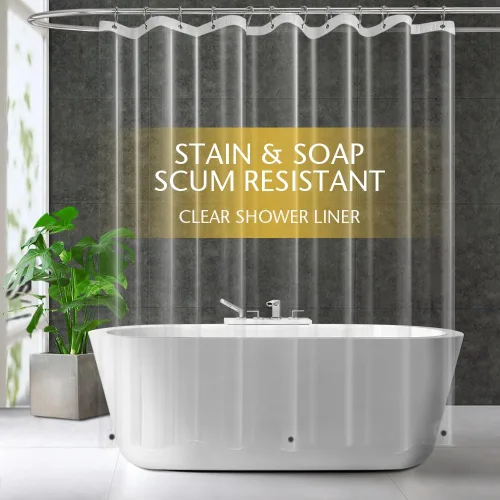Miniatura 8 de ZEMAHOME Paquete de 4 cortinas de ducha de plástico PEVA de alta calidad, peso ligero, 72 x 72 pulgadas, forro transparente para cortina de baño