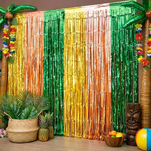 Miniatura 12 de Cortina de flecos de papel de aluminio negro, 2 paquetes de cortinas de flecos de papel de aluminio metálico para cabina de fotos, accesorios