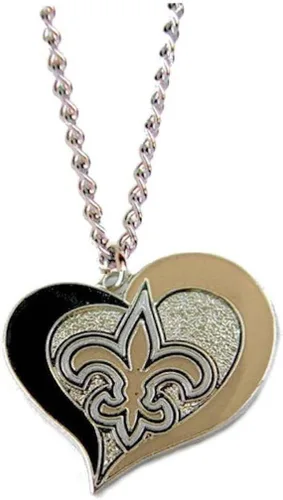 Collar con colgante de corazón en espiral de la NFL - Joyería de regalo para mamá, esposa, hermana, hija, mejor amiga - Regalo ideal para
